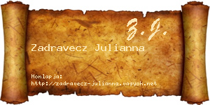 Zadravecz Julianna névjegykártya